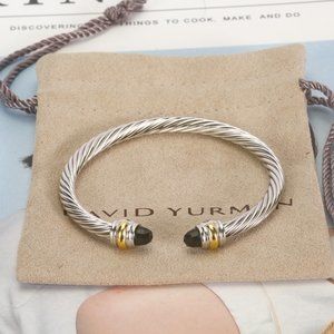 David Yurman Sterling Silver Bracelet w Onyx